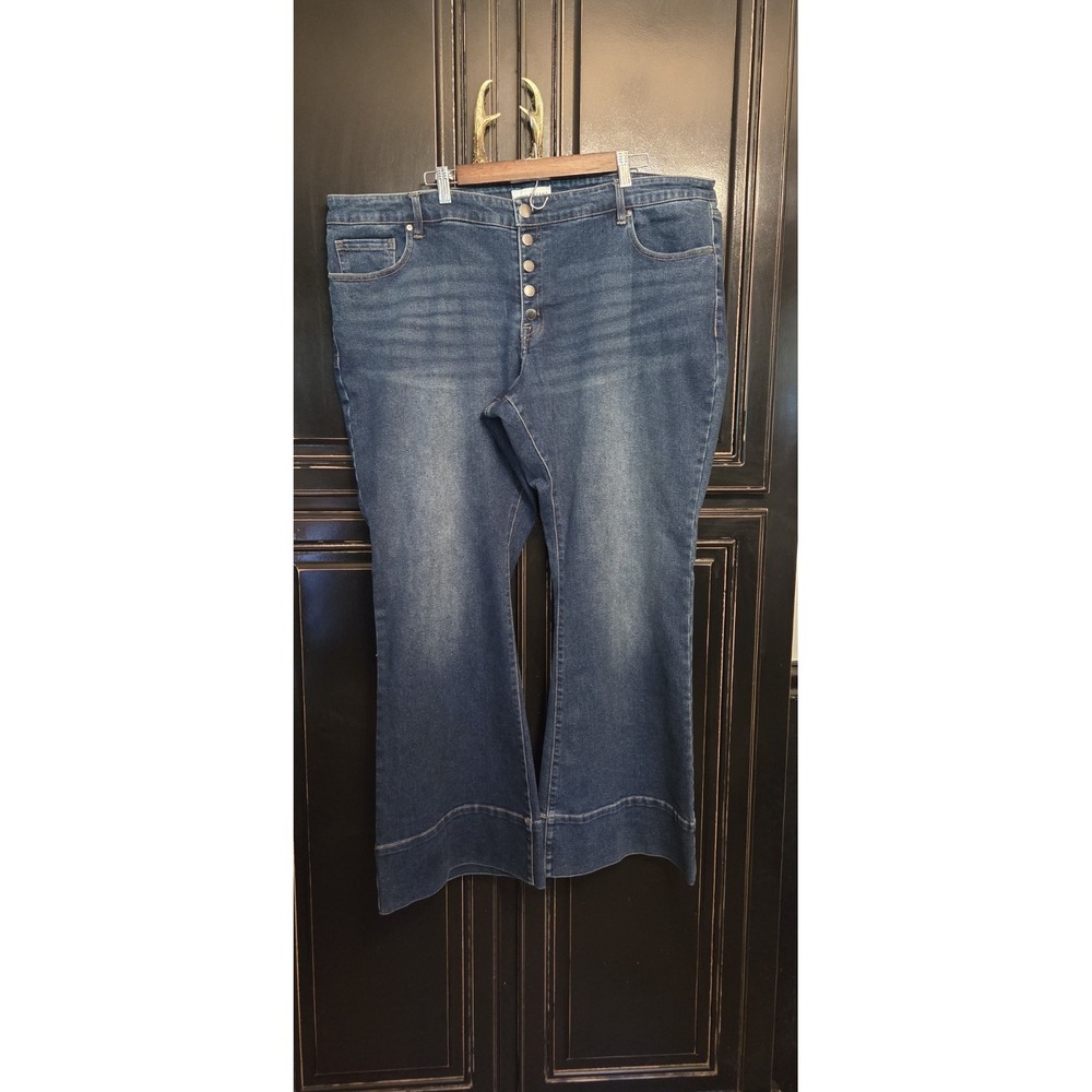 Lane Bryant 24 Button Fly Wide Leg Jeans, Casual, Festival, Concert